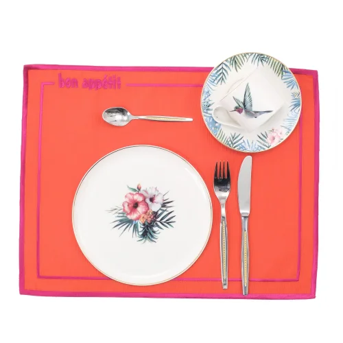 Jizemu Studio - Bon Appetit Stain And Water Resistant Placemat Set Of 2