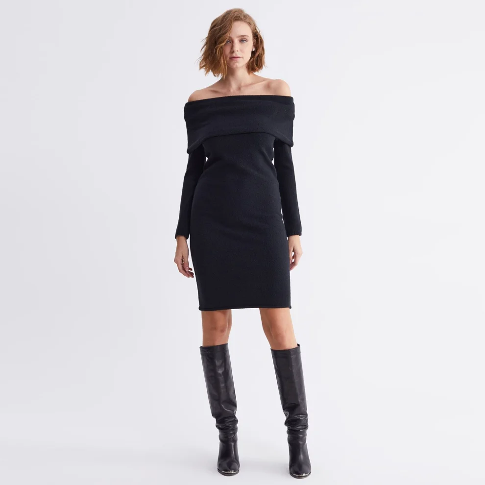 Bardot collar hot sale dress