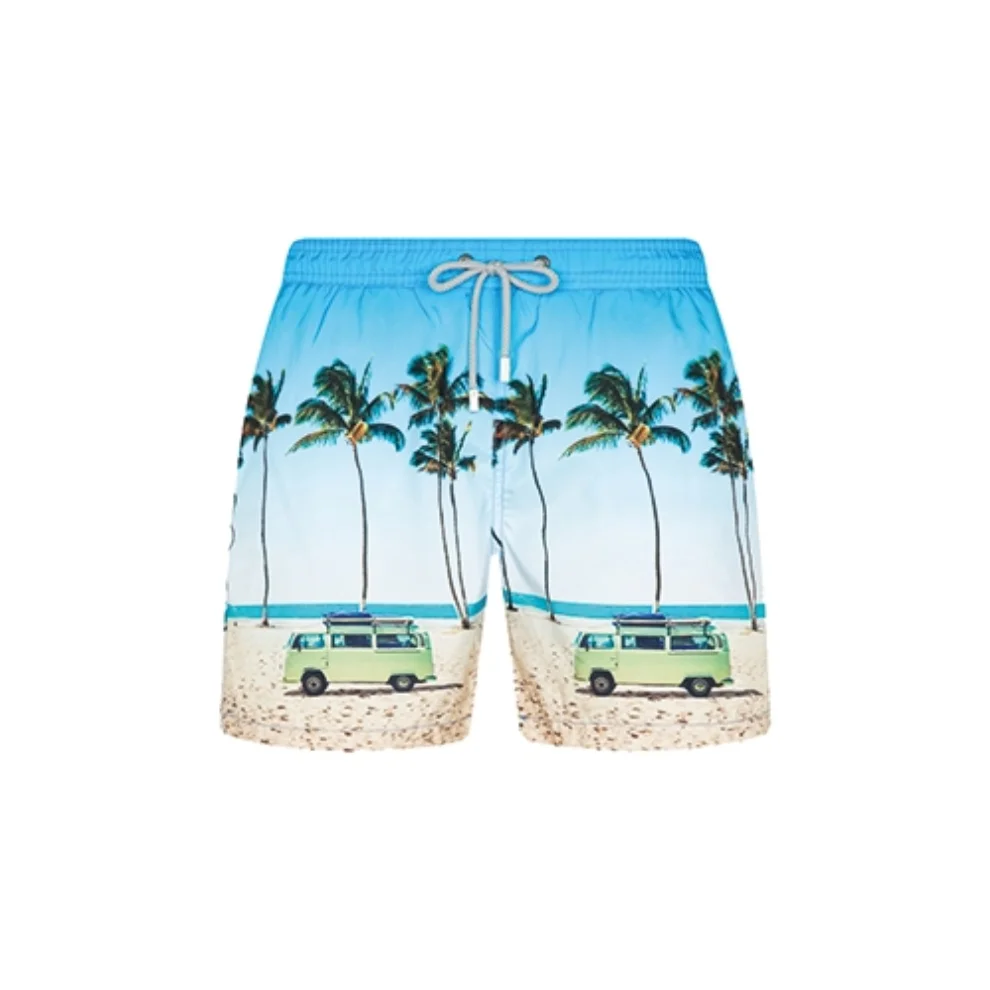 Shikoo Swimwear - Palm Pattern Lace-up Short Swimsuit