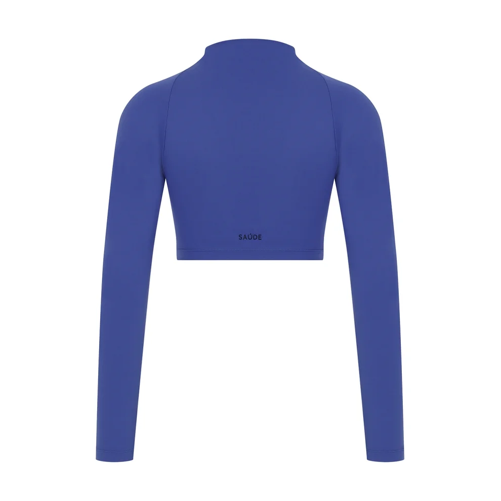 Saude İstanbul - Buano Long Sleeve Zipper Sports Bra Koyu Mavi S