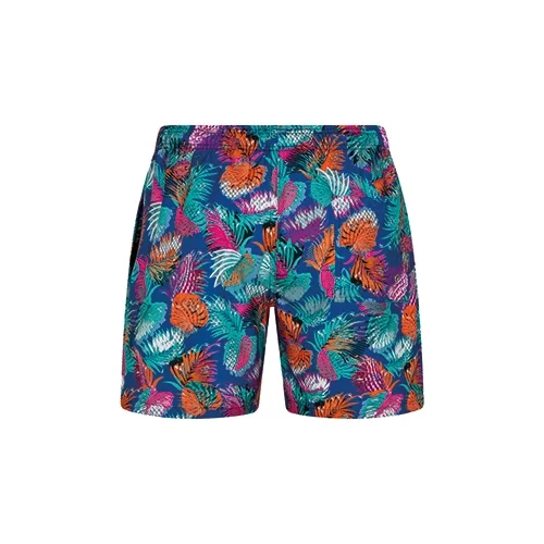 Shikoo Swimwear - Colorful Palm Leaf Patterned Lace-up Short Swimsuit
