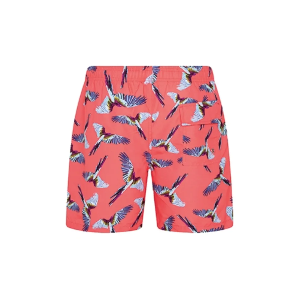 Shikoo Swimwear - Bird Patterned Lace-up Short Swimsuit