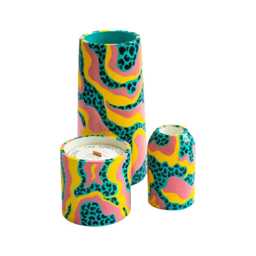 The Goatz Candles - Ivy Concrete Vase Candle Holder Set
