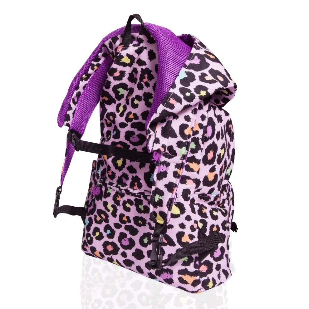 Morikukko - Cheetah Back Too School Hooded Backpack