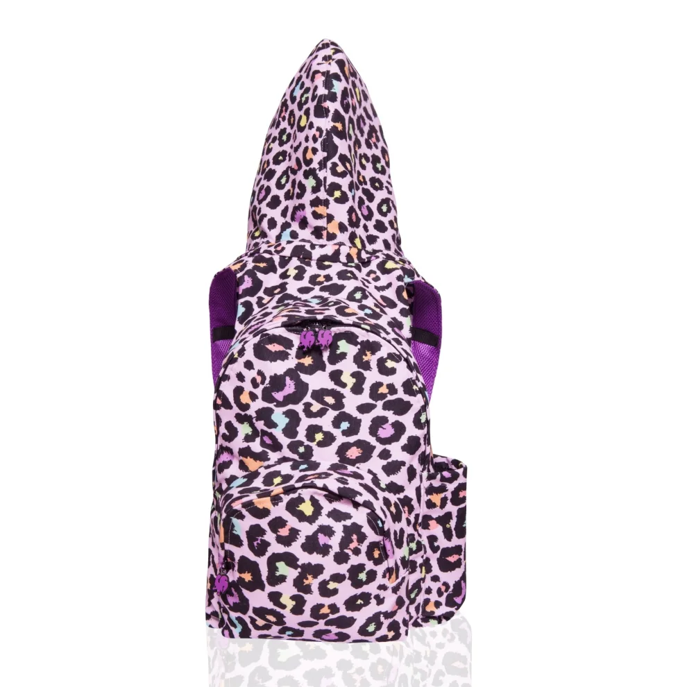 Morikukko - Cheetah Back Too School Hooded Backpack