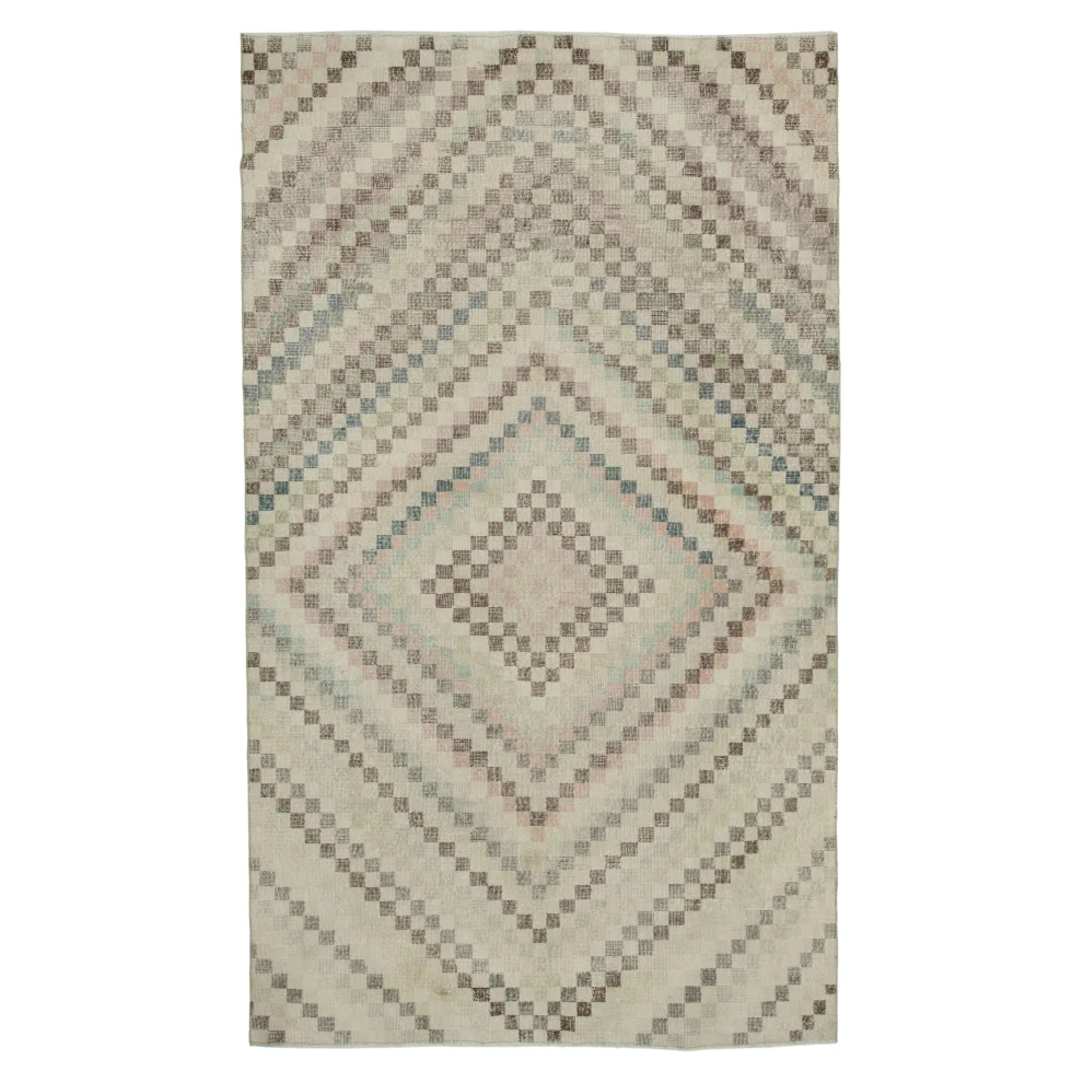 Rug N Carpet - Bertha El Dokuma Geometrik Desen Halı 178x 304cm