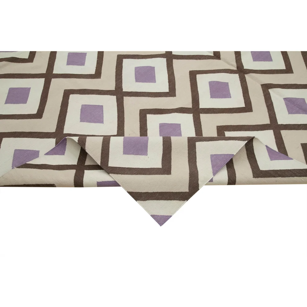 Rug N Carpet - Lana Handmade Geometric Dhurrie Rug 250x 307cm