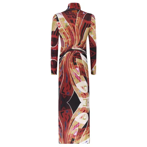 Bashaques - Sulca Pattern Lycra Neck Dress