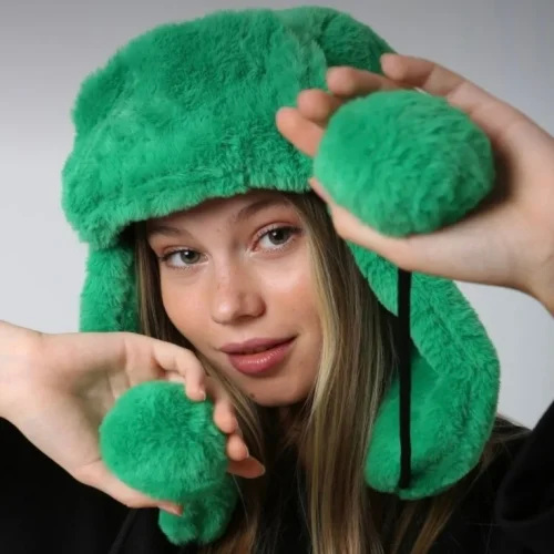 Beanie Fun - Fur Eared Plush Hat Beanie