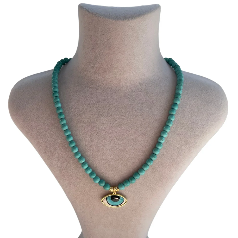  Byebruketenci - Bead With Evil Eye Talisman Necklace