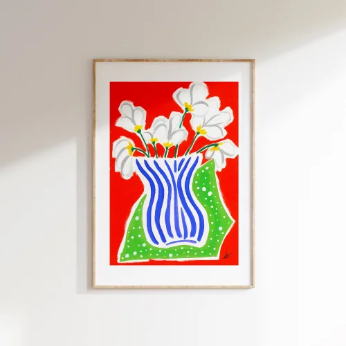 Elif Işık Töreci - White Flowers -  Print