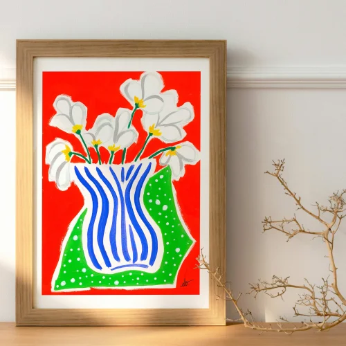 Elif Işık Töreci - White Flowers -  Fine Art Print