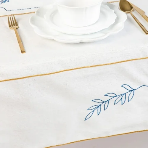 Well Studio Store - Bodrum Collection Leaf Linen Tablecloth