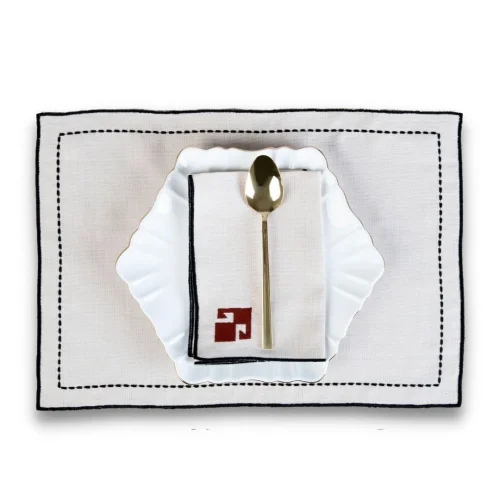 Well Studio Store - Linen Placemat Service With Motifs In The Wellmade Collection Handel