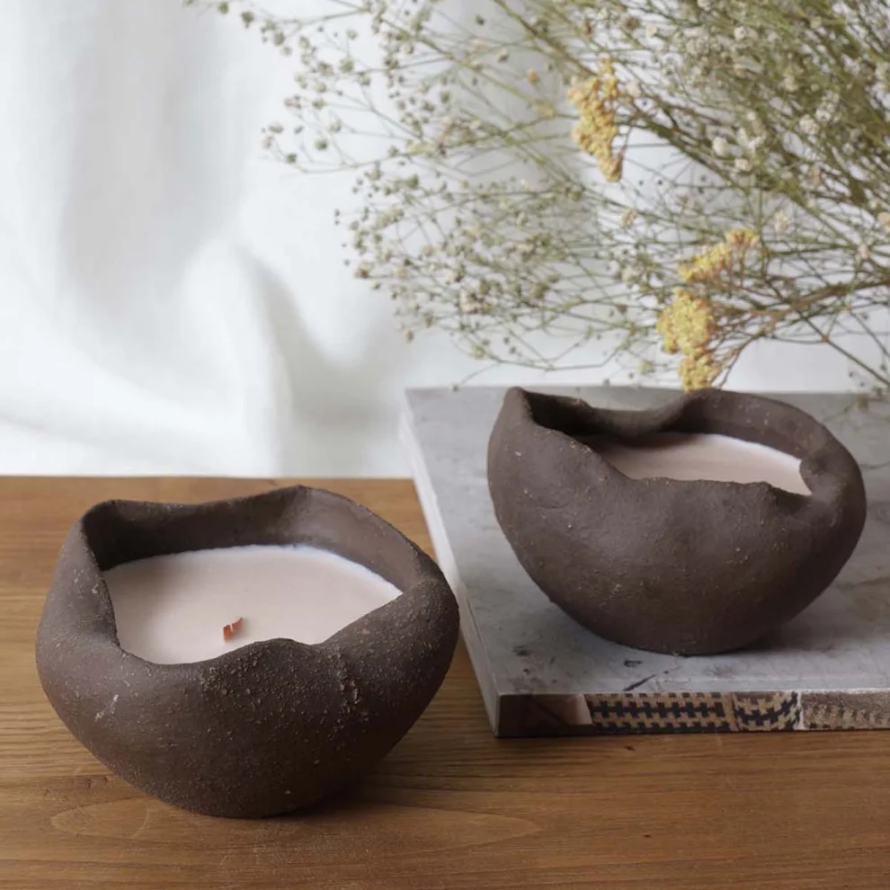 Ecocotton - Sakura 100% Handmade Textured Cup Candle Bamboo Wooden Wick