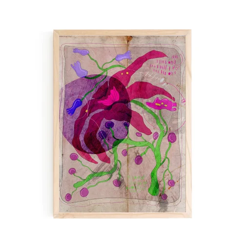 Ruk Illustration - Violet Fine Art Digital Print Illustration