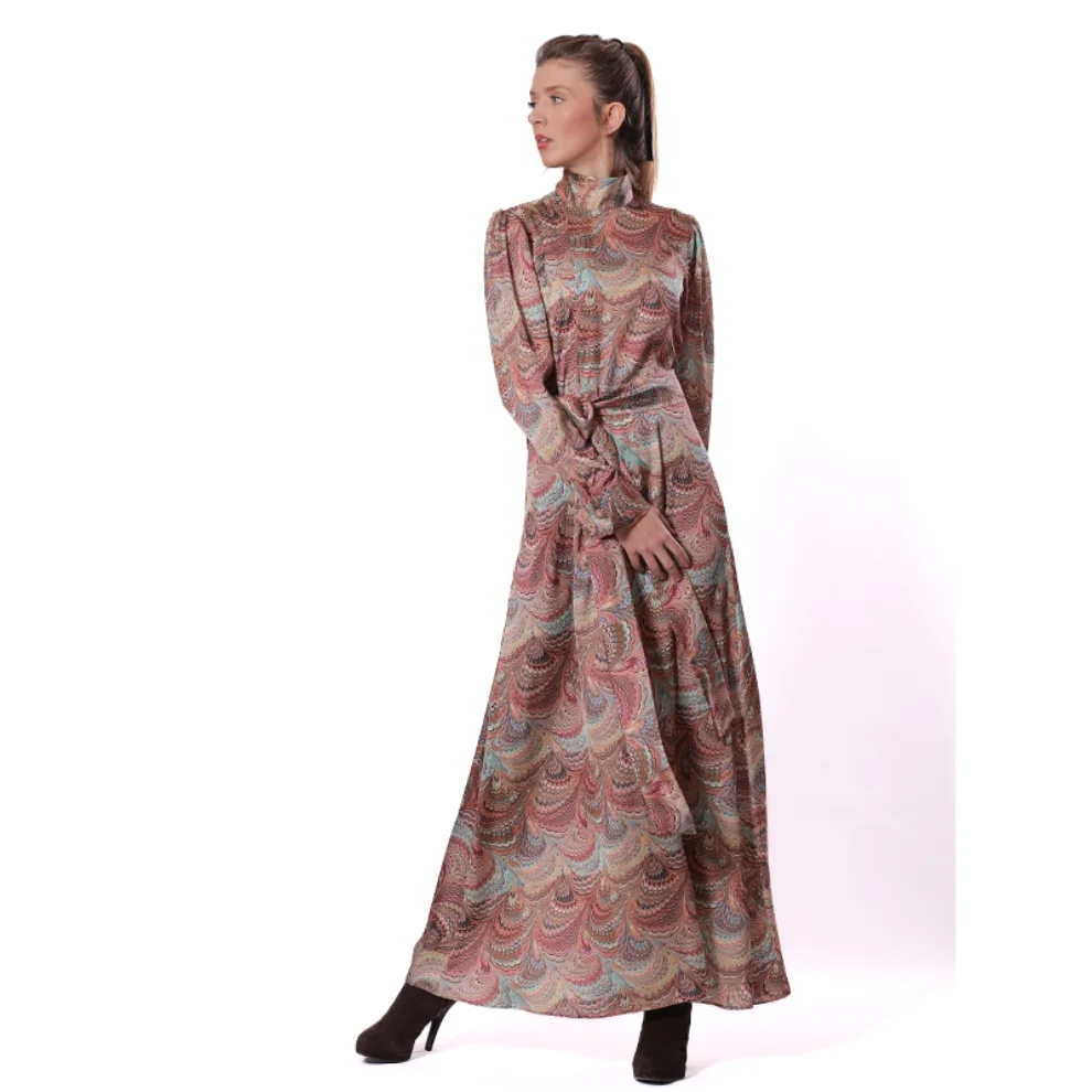 Mezz - Patterned Satin Dress