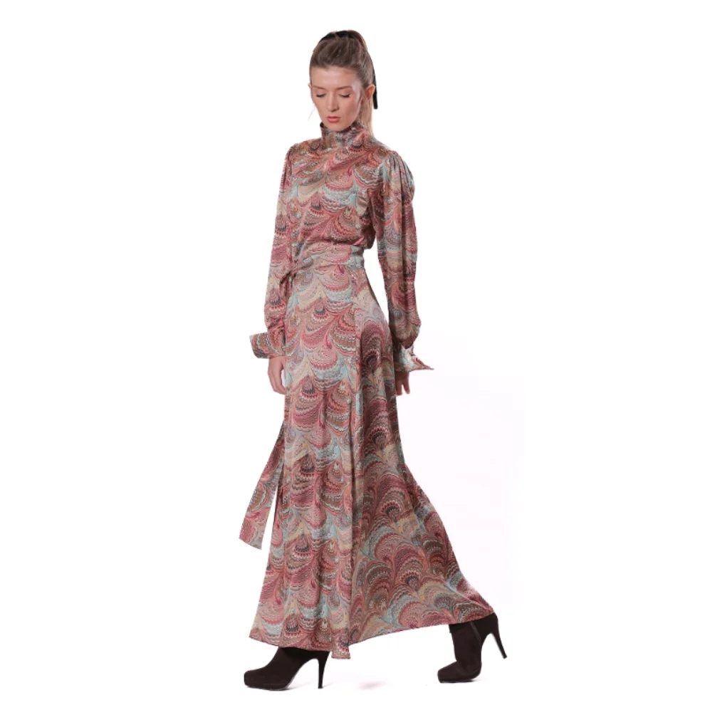 Mezz - Patterned Satin Dress