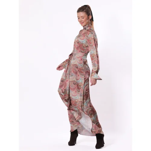 Mezz - Patterned Satin Dress