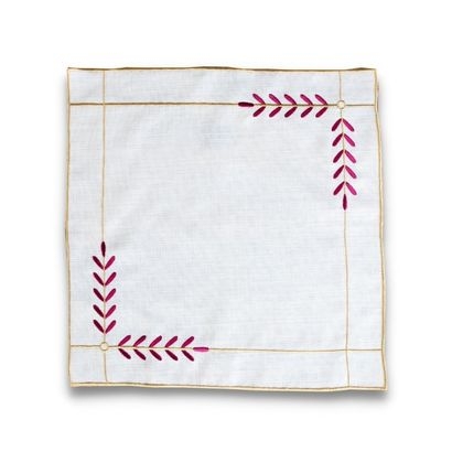 Bodrum Collection Linen Napkin With Flowers