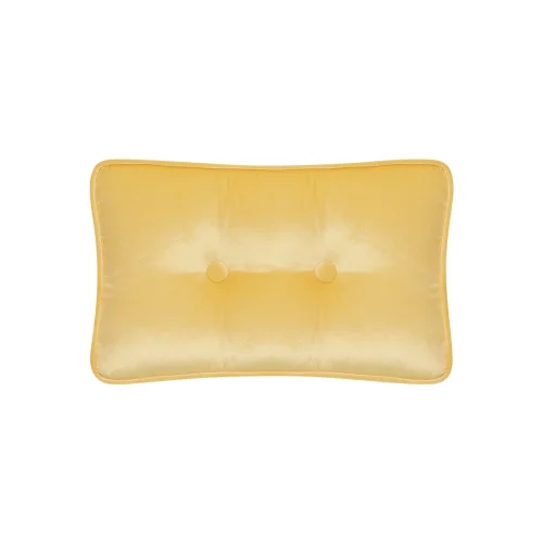 Alpaq Studio - Button And Pipe Detailed Velvet Rectangular Cushion