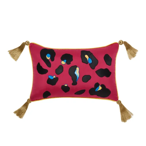 Alpaq Studio - Leopard Hand Painted Silk Cushion