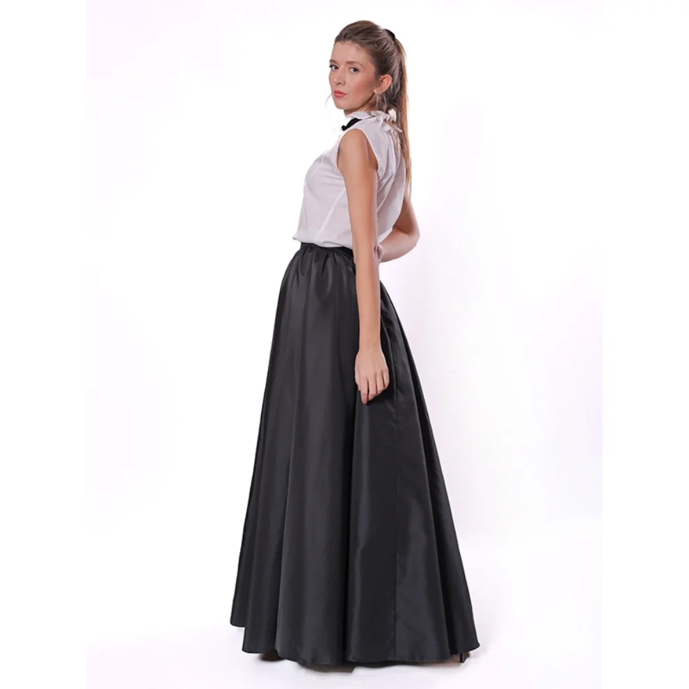 Mezz - Tafta Maxi Flared Skirt