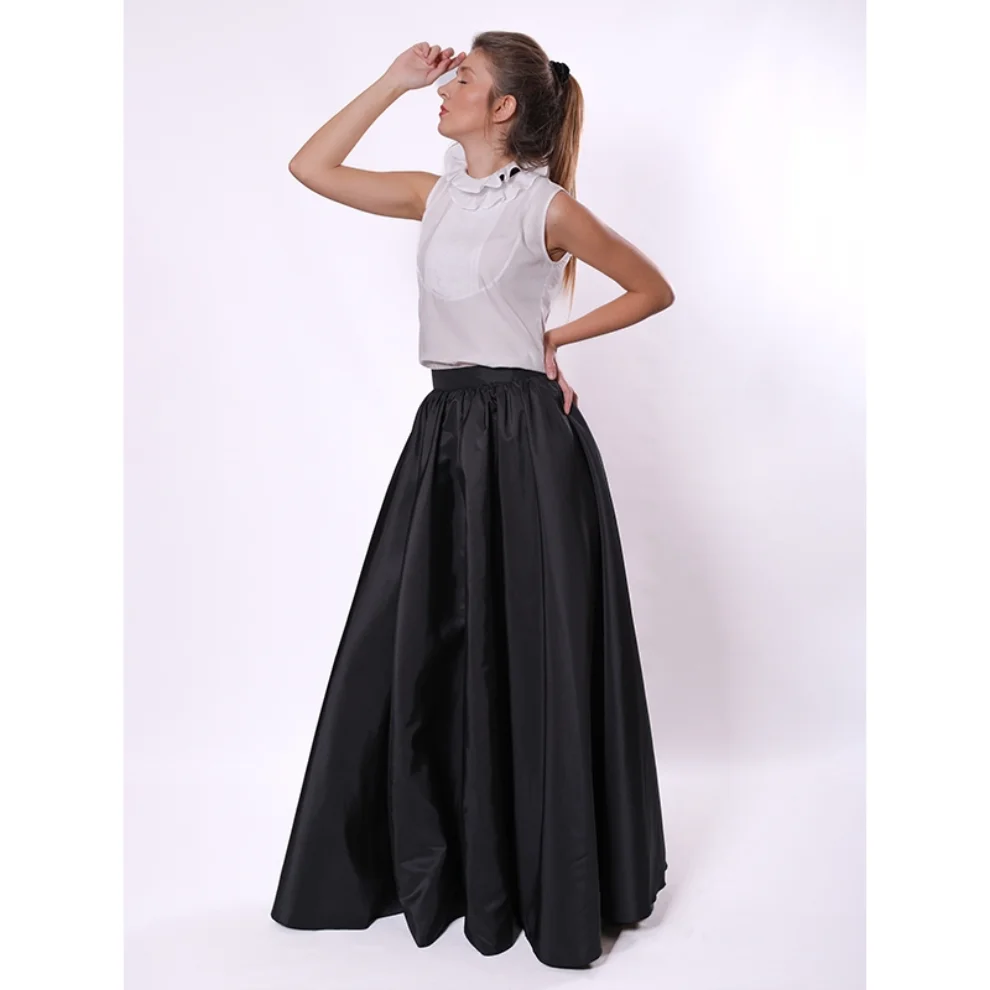 Mezz - Tafta Maxi Flared Skirt