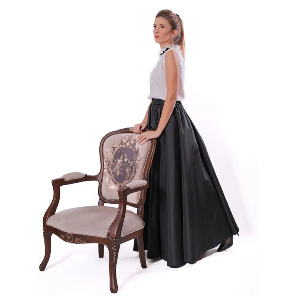 Mezz - Tafta Maxi Flared Skirt