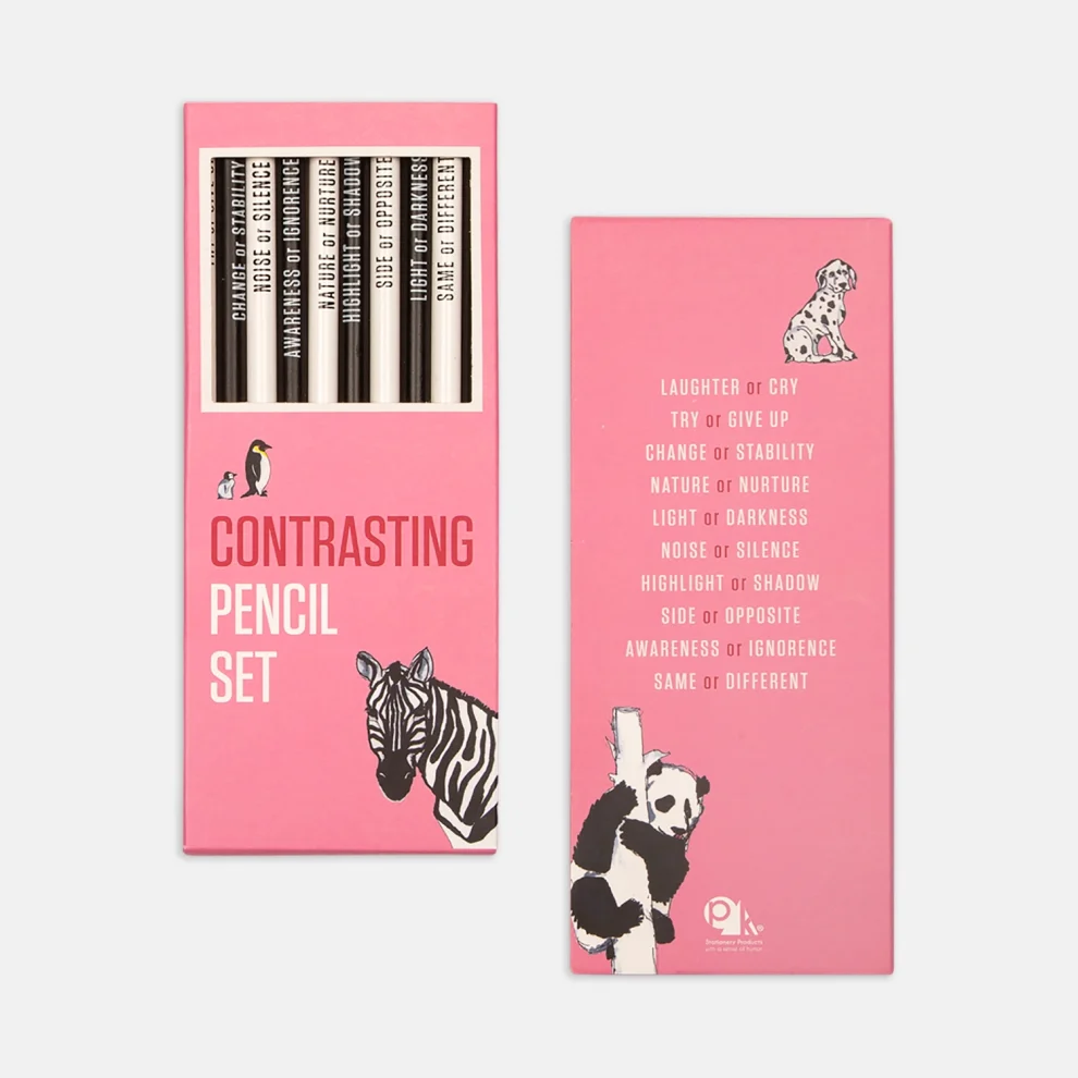 PK Design - Contrasting Set Of 4 Bundle Notebook- Pencil