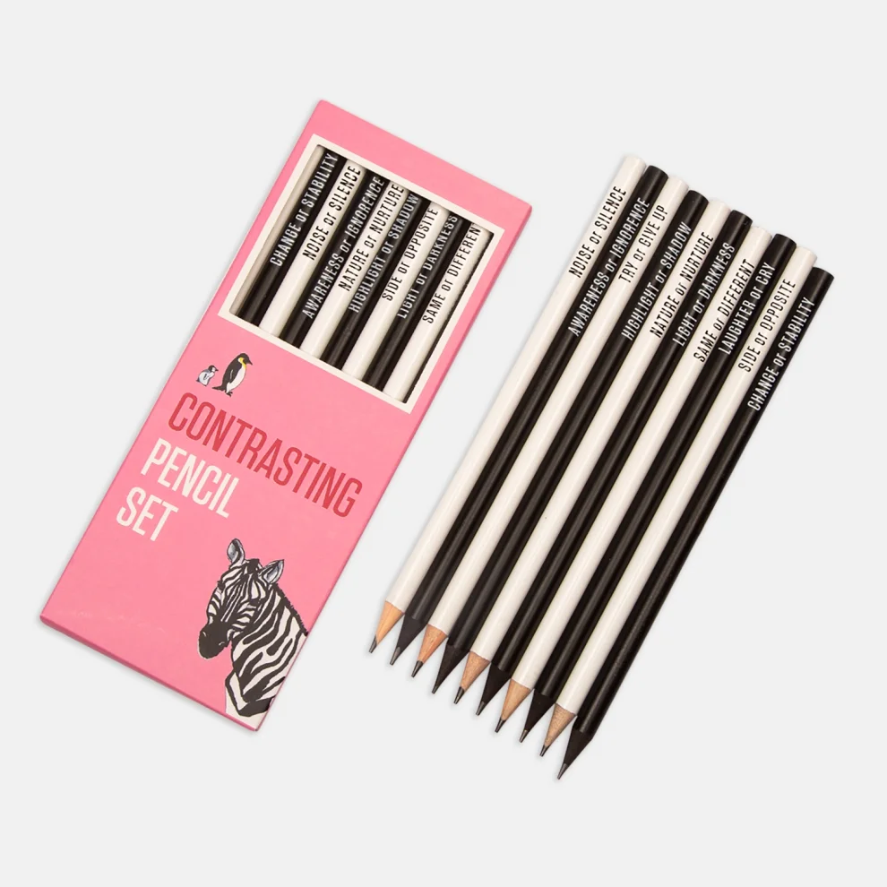 PK Design - Contrasting Set Of 4 Bundle Notebook- Pencil