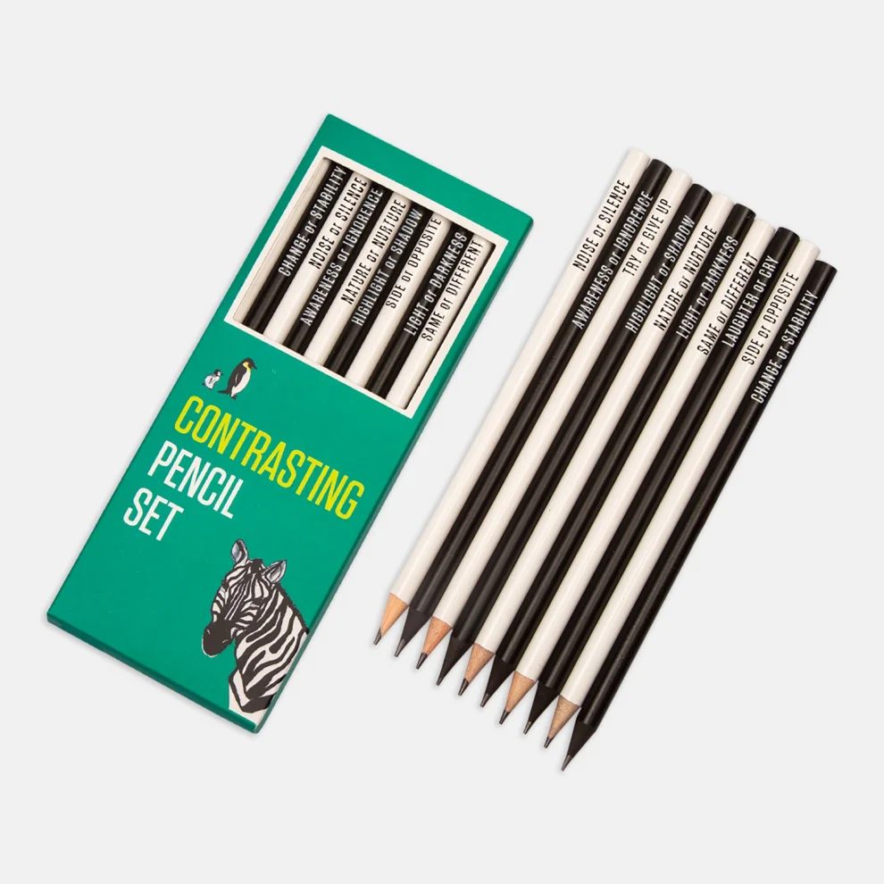 PK Design - Contrasting Set Of 4 Bundle Notebook - Pencil