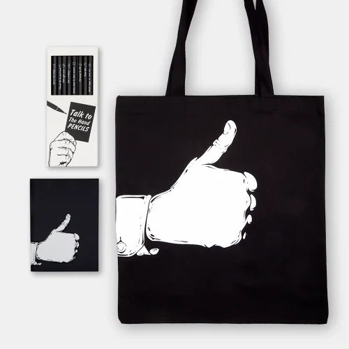 PK Design - Talk To The Hand Notebook Pencil Bag Bundle: Thumbs Up