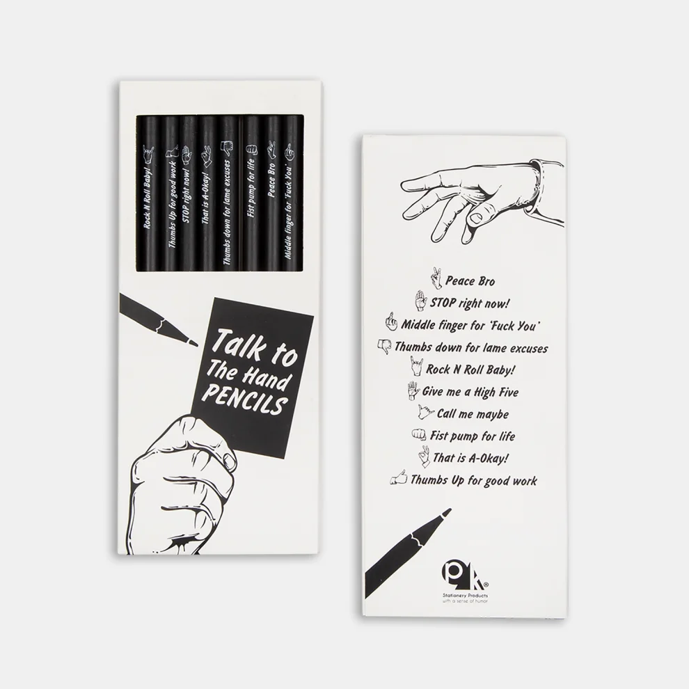 PK Design - Talk To The Hand Notebook Pencil Bag Bundle: Thumbs Up