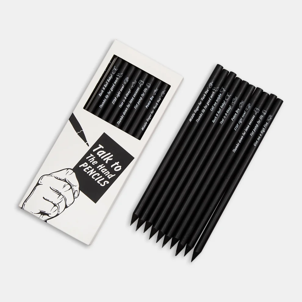 PK Design - Talk To The Hand Notebook Pencil Bag Bundle: Middle Finger