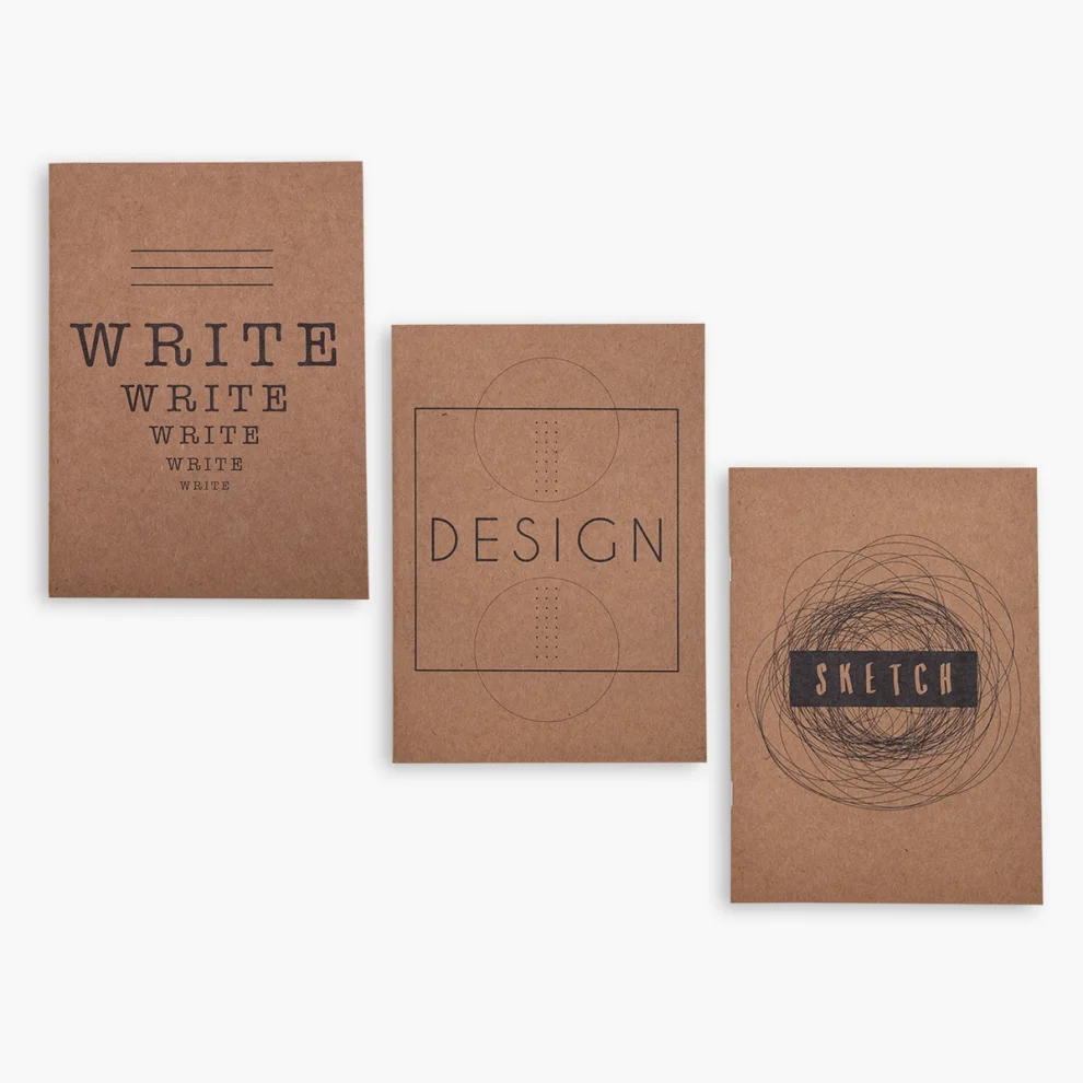PK Design - Writedesignsketch Notebooks: 3'lü Set