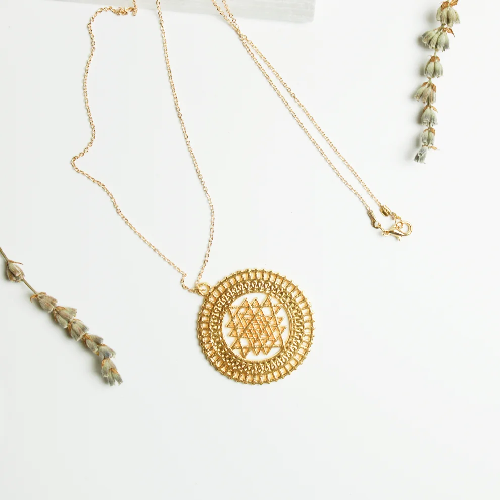 Boho Yoga Art - Sri Yantra Necklace