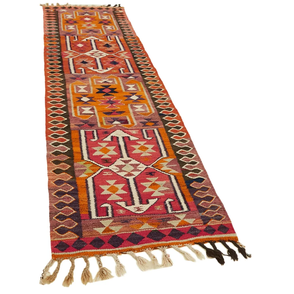 Rug N Carpet - Gladys El Dokuma Herki Yolluk 90x 307cm