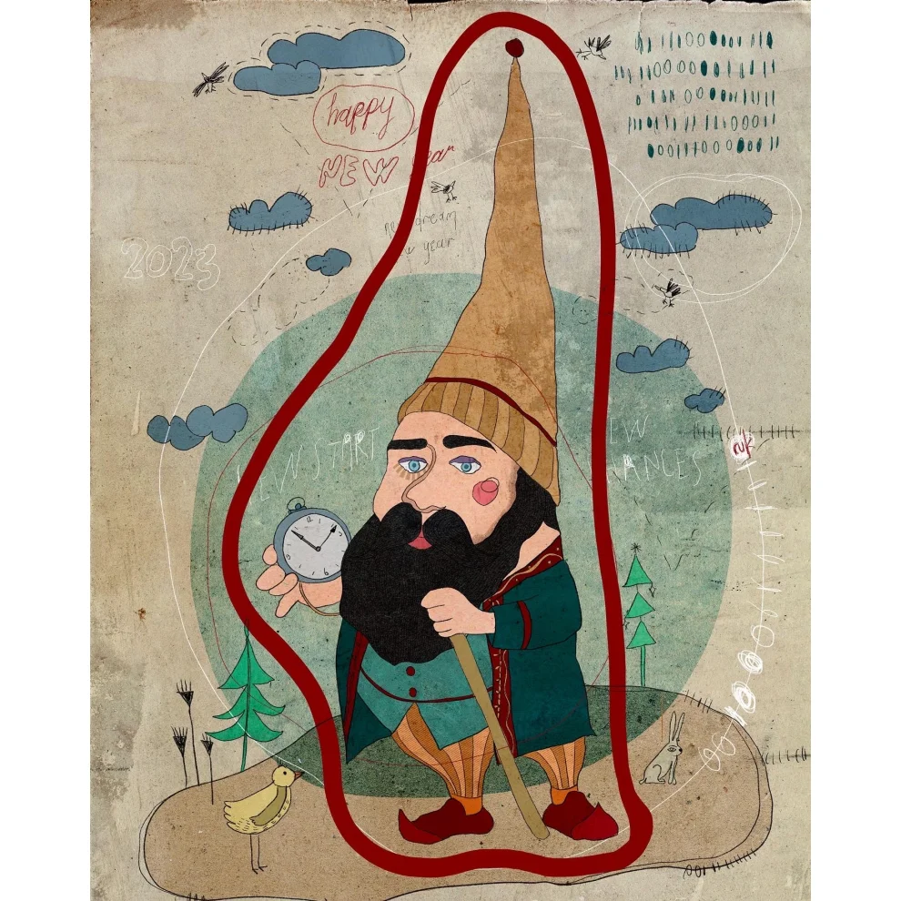 Ruk Illustration - Dwarf Fine Art Dijital Baskı İllüstrasyon