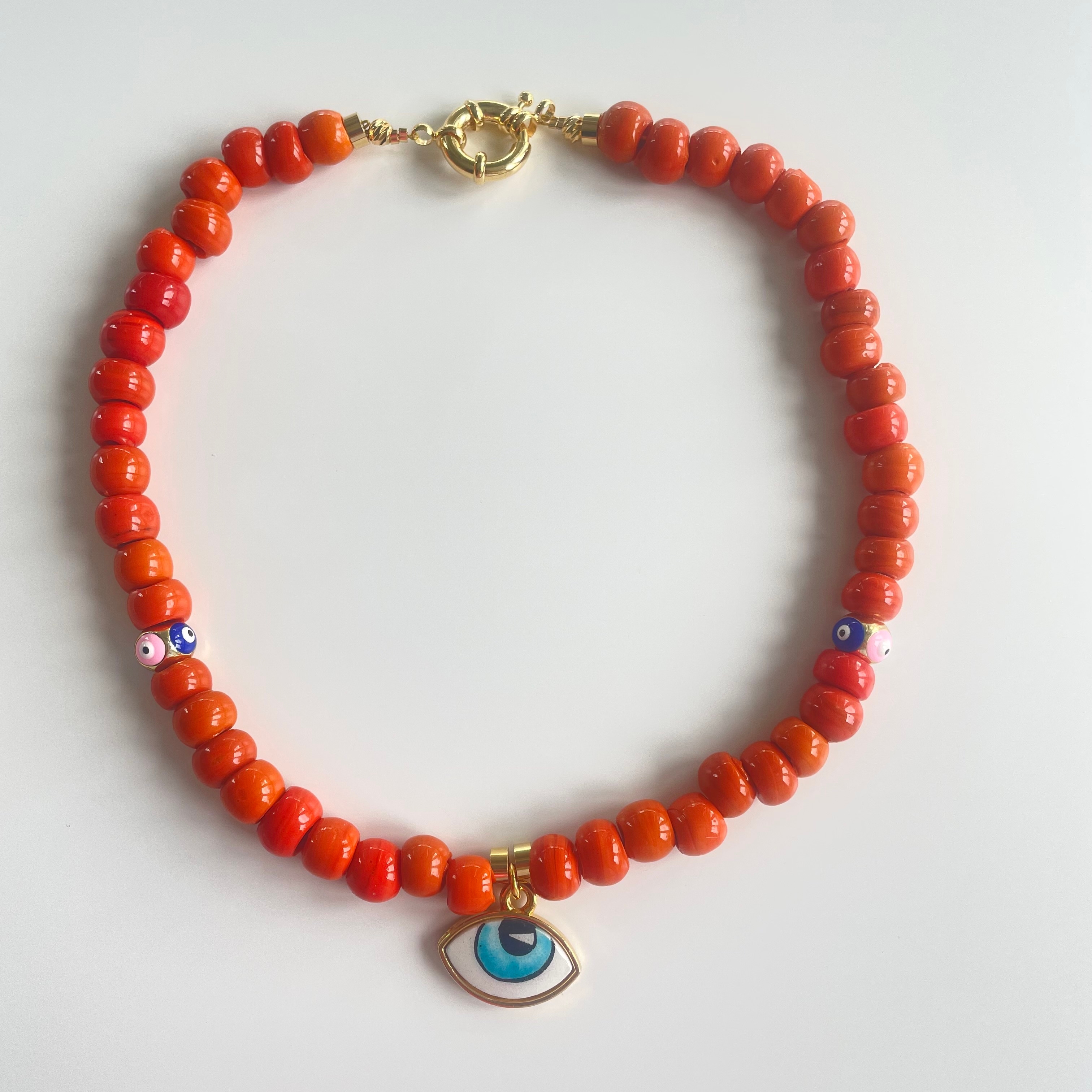 Bead Necklace With Evil Eye Talisman