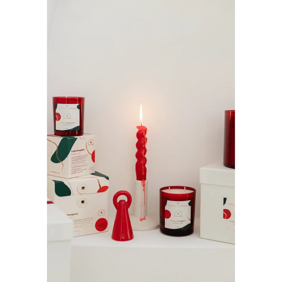 Candle and Friends - No.6 Golden Pumpkint Special Edition Çift Fitilli Cam Mum