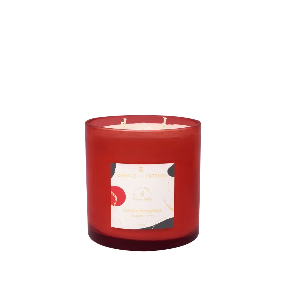 Candle and Friends - No.6 Golden Pumpkint Special Edition Dört Fitilli Cam Mum