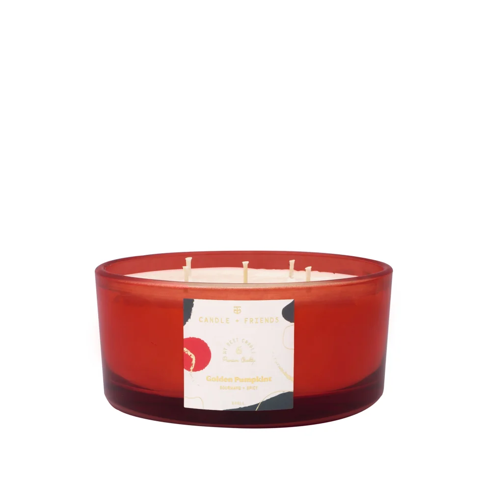 Candle and Friends - No.6 Golden Pumpkint Special Edition Beş Fitilli Cam Mum