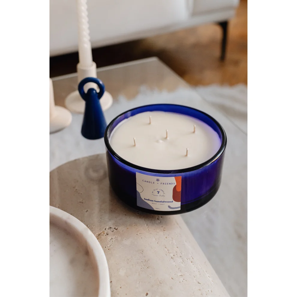 Candle and Friends - No.7 Indian Sandalwood Special Edition Five Wick Glass Candle