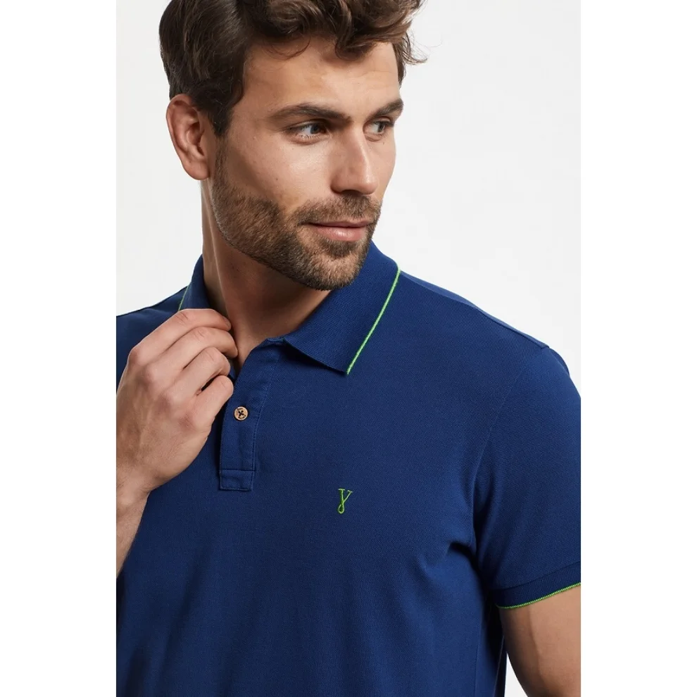 Port Royale	 - Striped Collar, Pique Polo