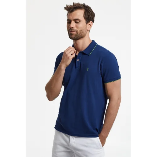 Port Royale  - Striped Collar, Pique Polo