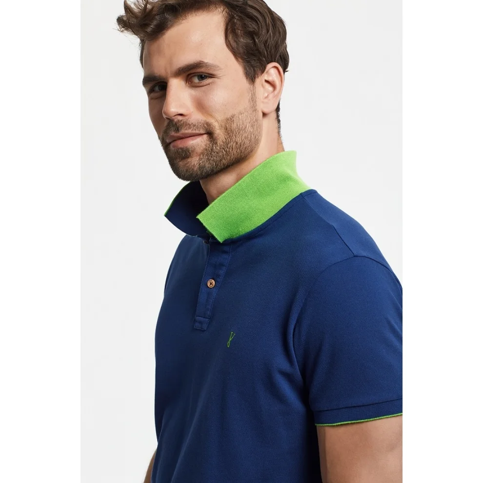 Port Royale	 - Striped Collar, Pique Polo