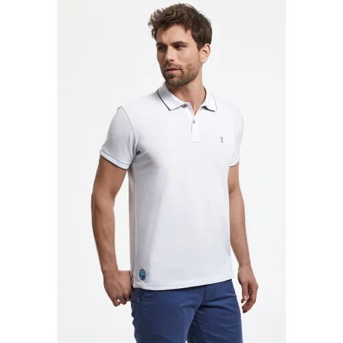 Port Royale	 - Striped Collar, Pique Polo