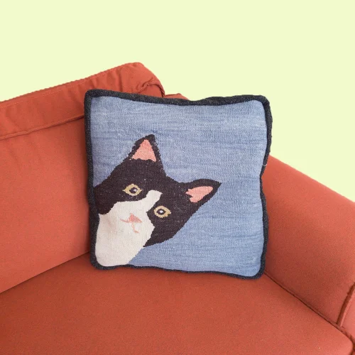 Studio Potato - Meow Handwoven Throw Pillow