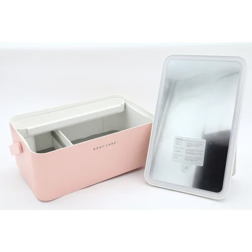 Pout - Looker Pro Cotton Portable Makeup Organizer With Led Lighted Mirror